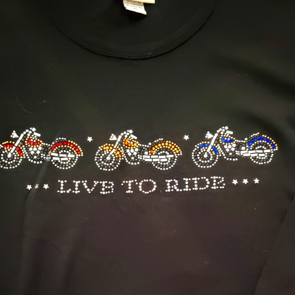 Black Motorcycle Graphic T-Shirt